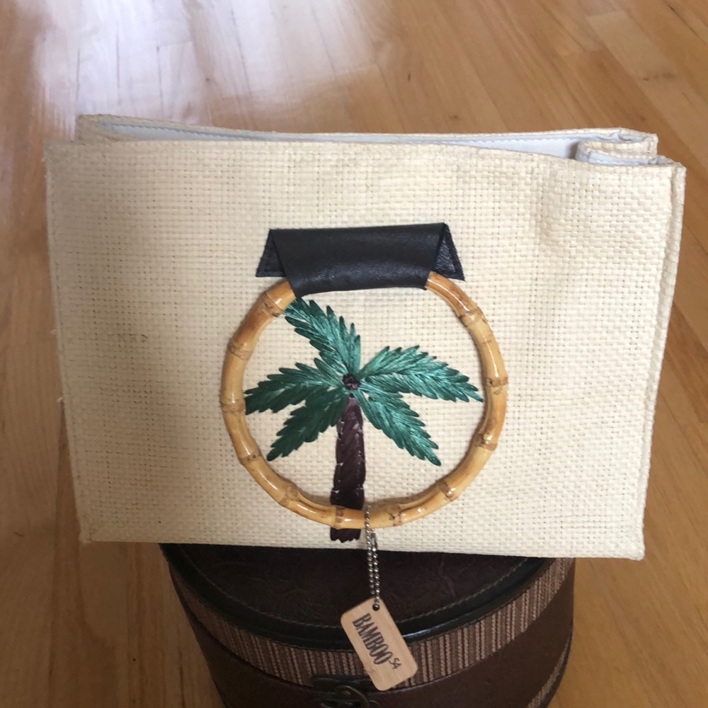 🌴Palm Tree Canvas Bamboo bag🌴
